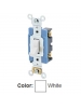 Leviton 1201-LHW - 15 Amp - 120 Volt - Toggle Lighted Handle - Illuminated OFF Single-Pole AC Quiet Switch - White